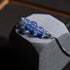 Indigo | Argent sterling .925 | Collier fermoir infini en verre luciole